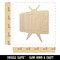Retro TV Television Unfinished Wood Shape Piece Cutout for DIY Craft Projects